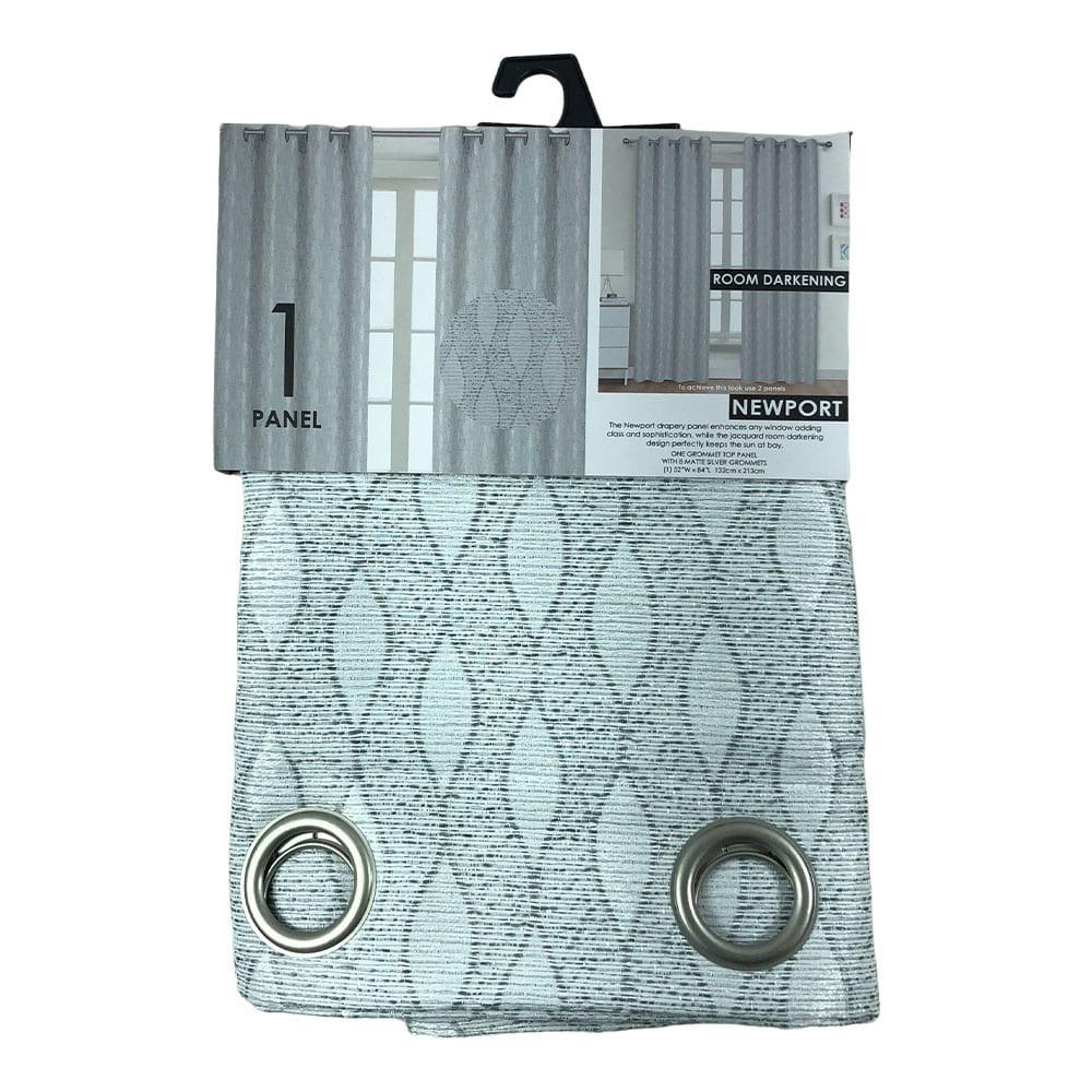 Cortina Popular Bath Newport Con Aros de 52" x 84" - Gris Claro