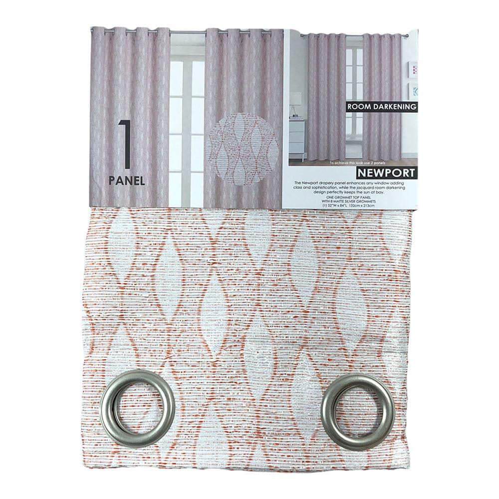 Cortina Popular Bath Newport Con Aros de 52" x 84" - Naranja