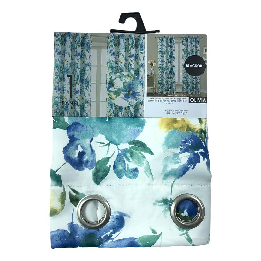 Cortina Popular Bath Olivia Blackout Con Aros de 54" x 84" - Azul
