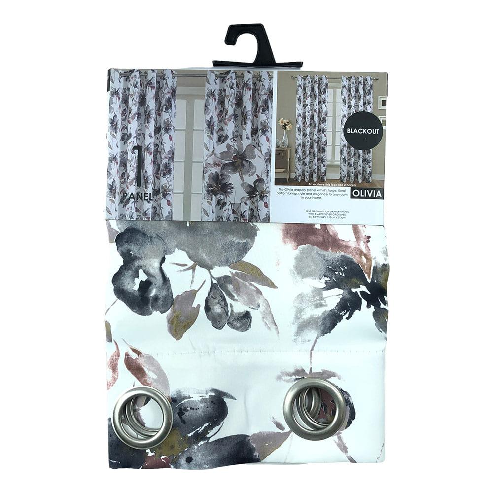 Cortina Popular Bath Olivia Blackout Con Aros de 54" x 84" - Gris Claro