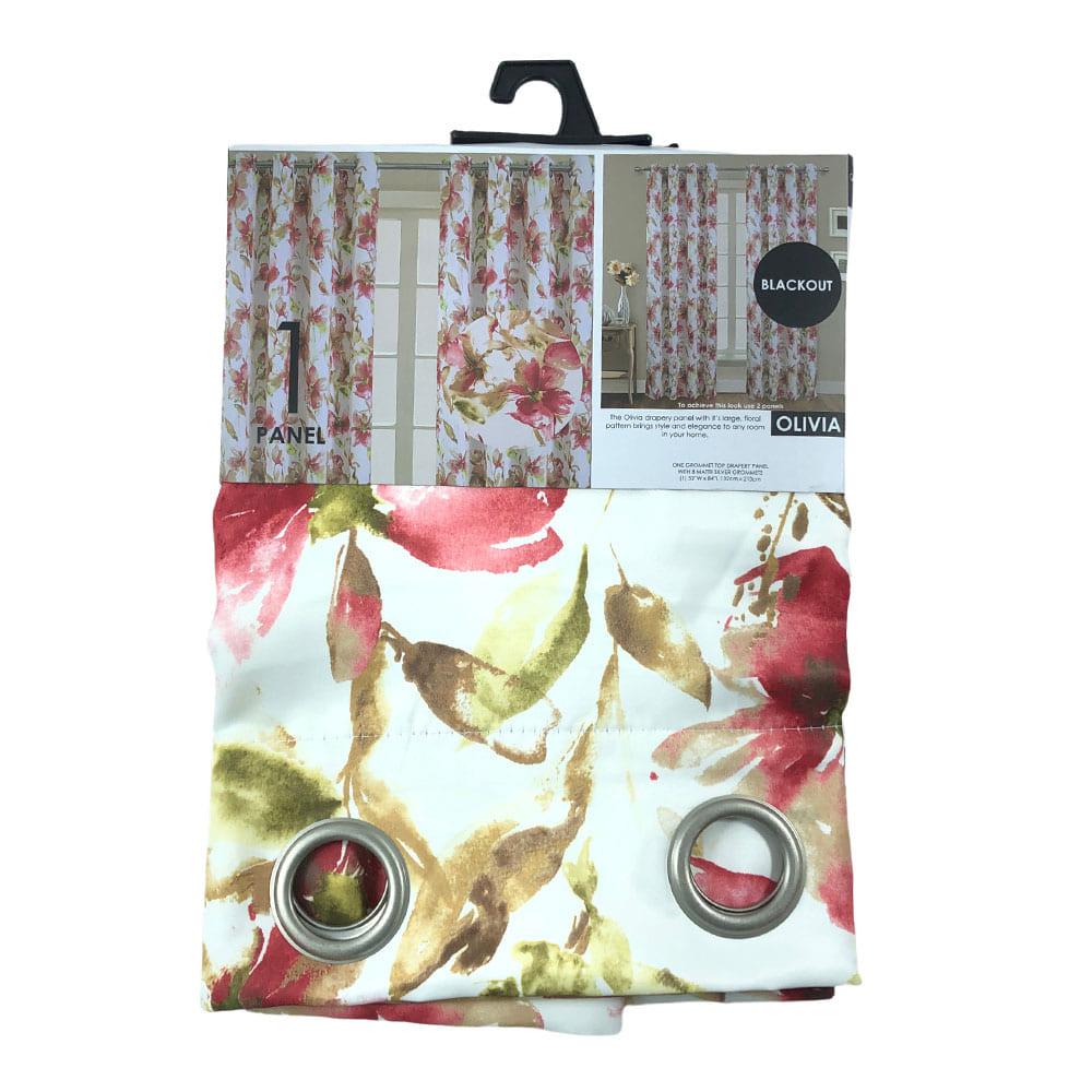 Cortina Popular Bath Olivia Blackout Con Aros de 54" x 84" - Rojo