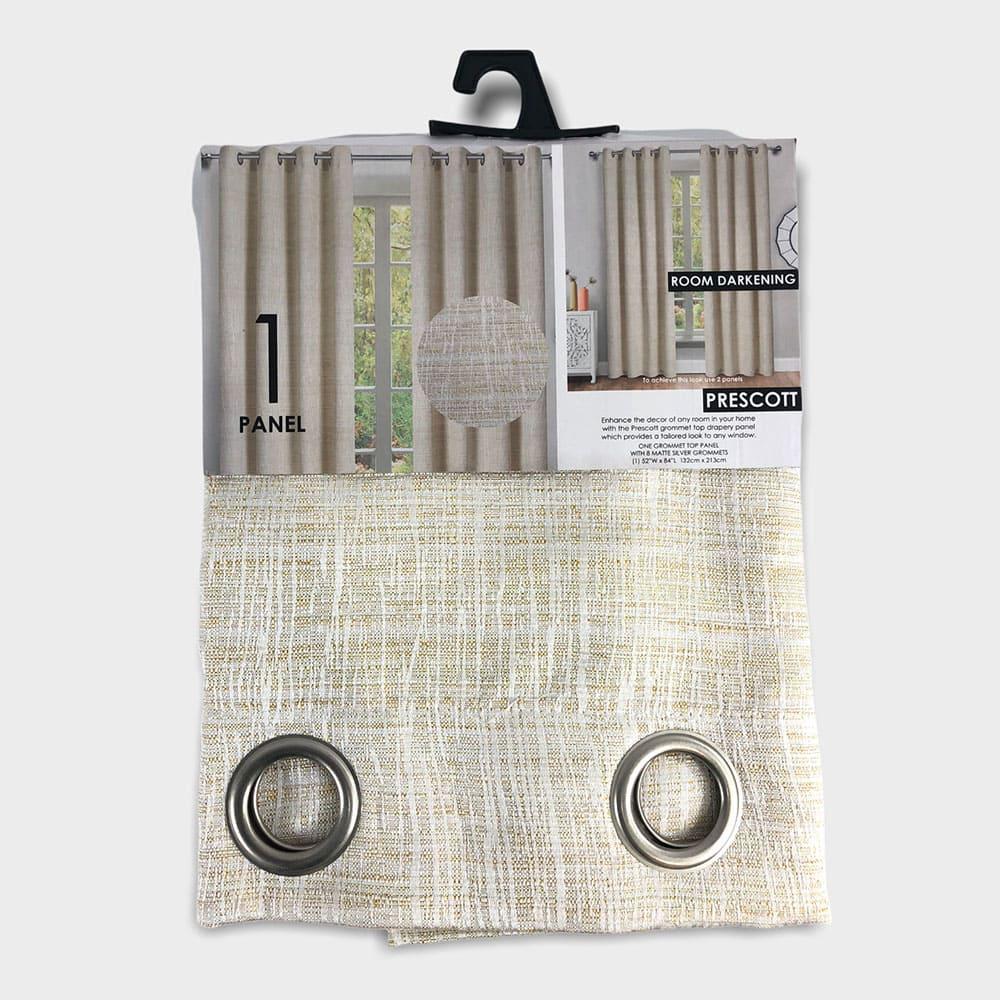 Cortina Popular Bath Prescott Con Aros de 52" x 84" - Dorado