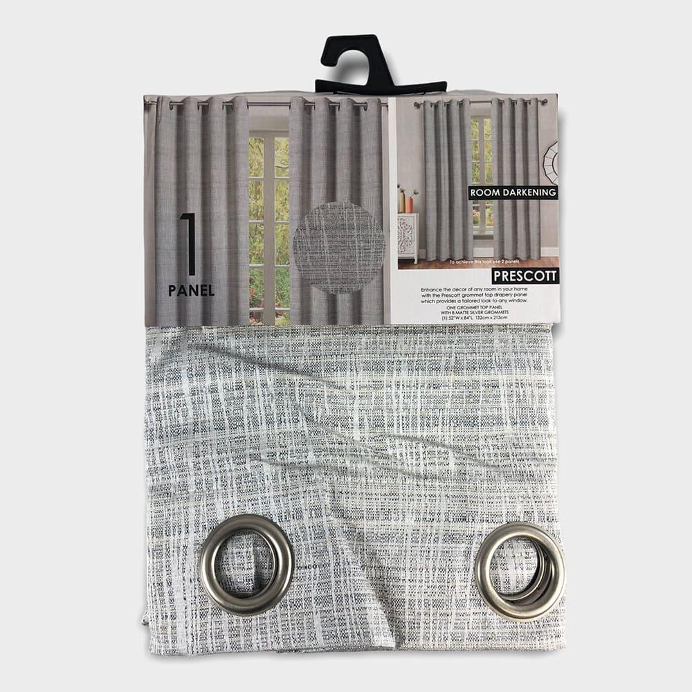 Cortina Popular Bath Prescott Con Aros de 52" x 84" - Gris Claro