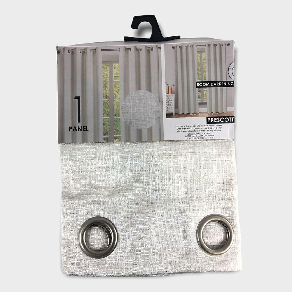 Cortina Popular Bath Prescott Con Aros de 52" x 84" - Marfil