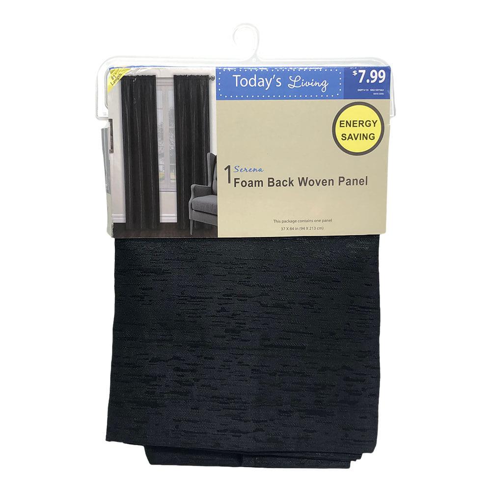 Cortina Popular Bath Serena Blackout Con Rod Pocket 37" x 84" - Negro