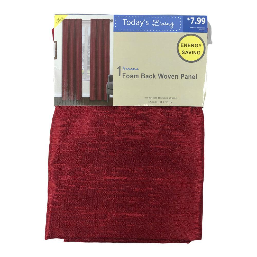 Cortina Popular Bath Serena Blackout Con Rod Pocket 37" x 84" - Rojo Vino