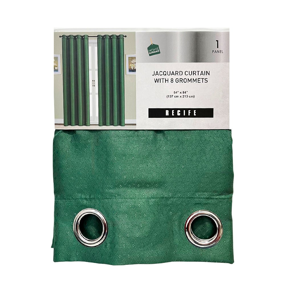 Cortina Recife Home Elegance / Verde con Aros – 54" x 84" - Home Elegance - Titan.com.pa - 2100000008216