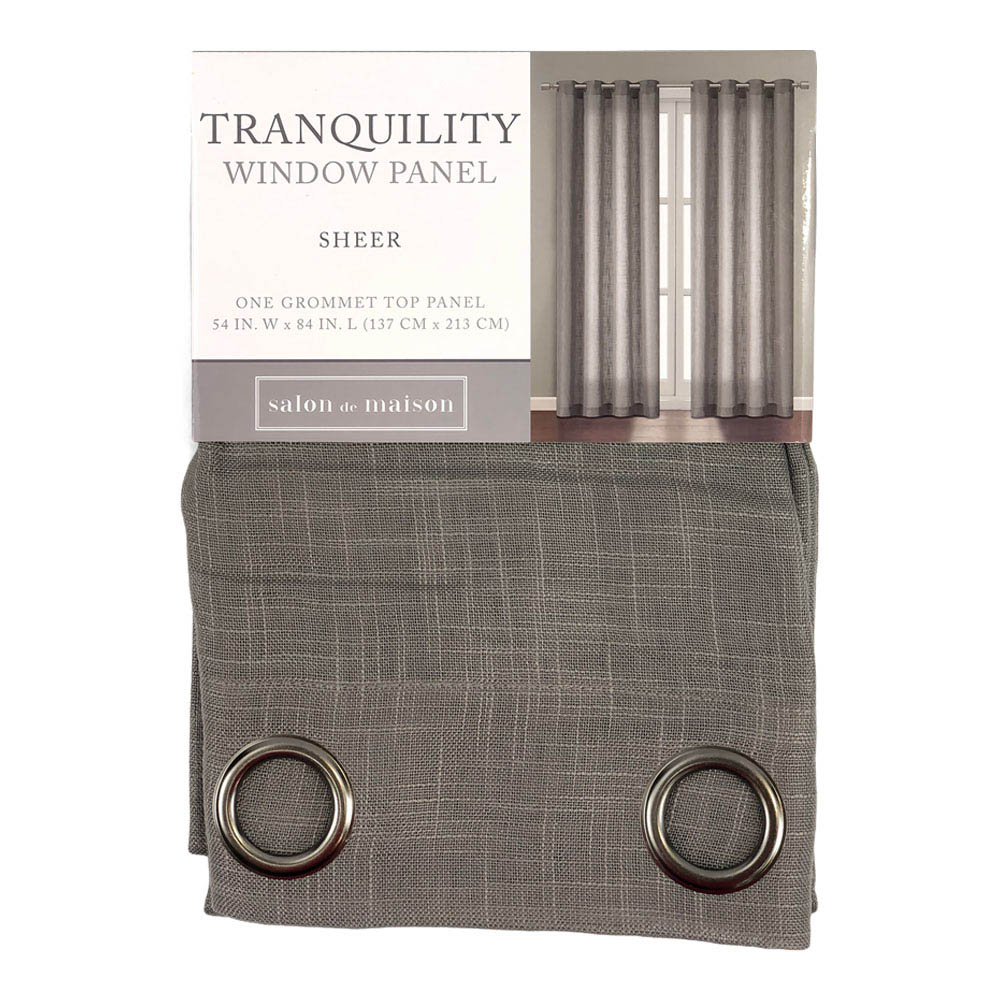 Cortina Regal Home Tranquility Con Aros 54" x 84" - Gris Oscuro