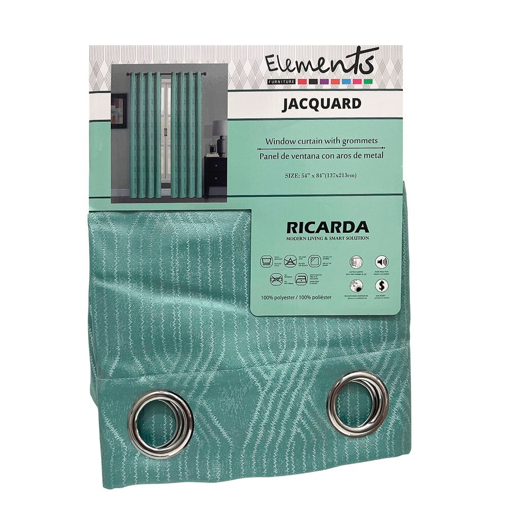 Cortina Ricarda Elements - Mint - Jacquard 54 x 84" con Aros - Elements - Titan.com.pa - 2100000099160