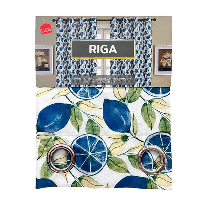 Cortina Riga Home Elegance / Azul con Aros – 54" x 84" - Home Elegance - Titan.com.pa - 2100000642243