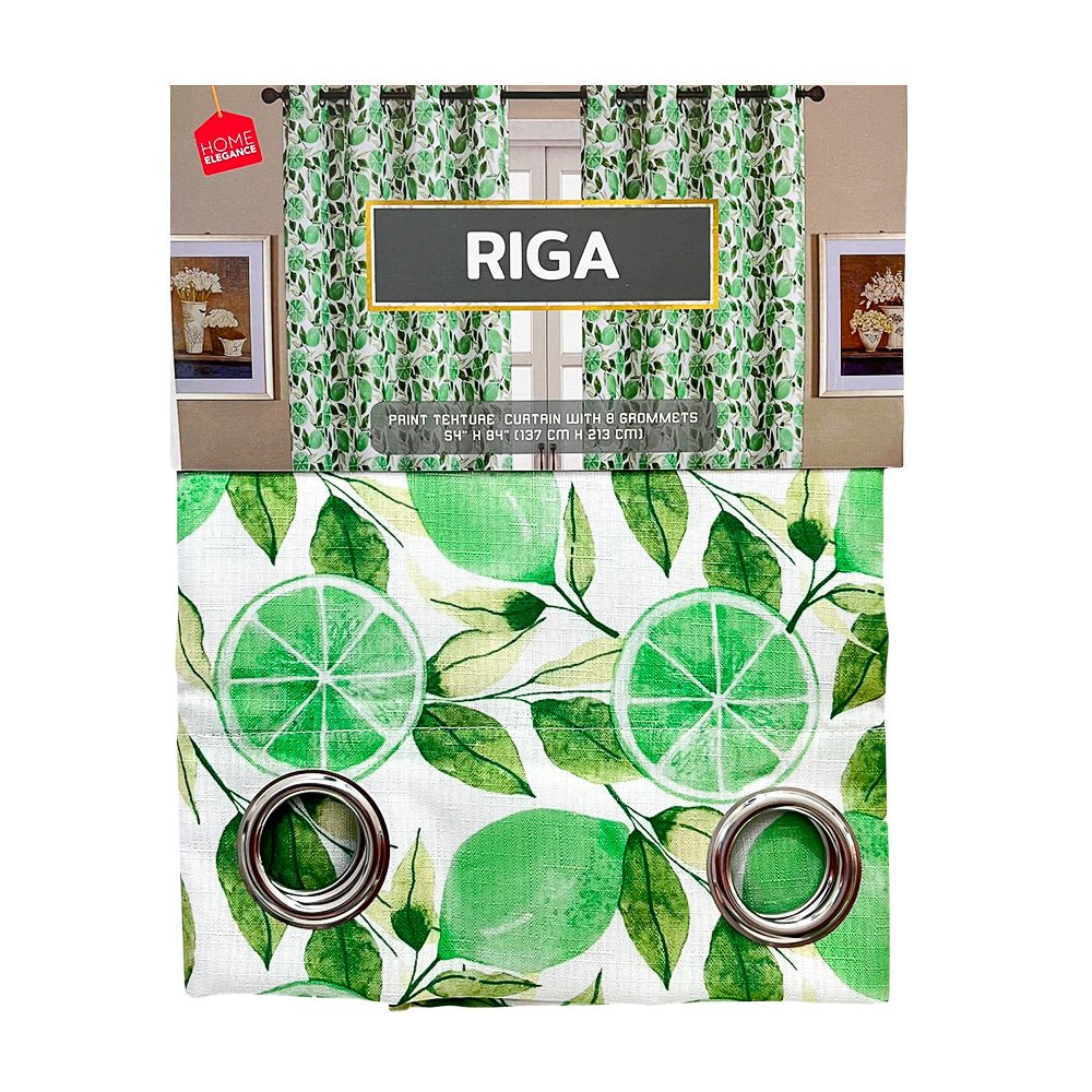 Cortina Riga Home Elegance / Verde con Aros – 54" x 84" - Home Elegance - Titan.com.pa - 2100000371112