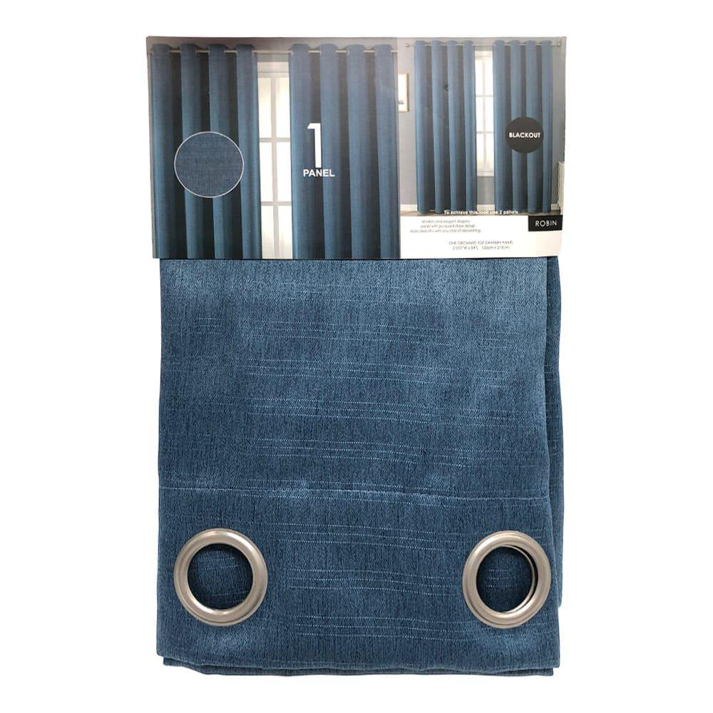 Cortina Robin Popular Bath Blackout Con Aros 52" x 84" - Azul Marino
