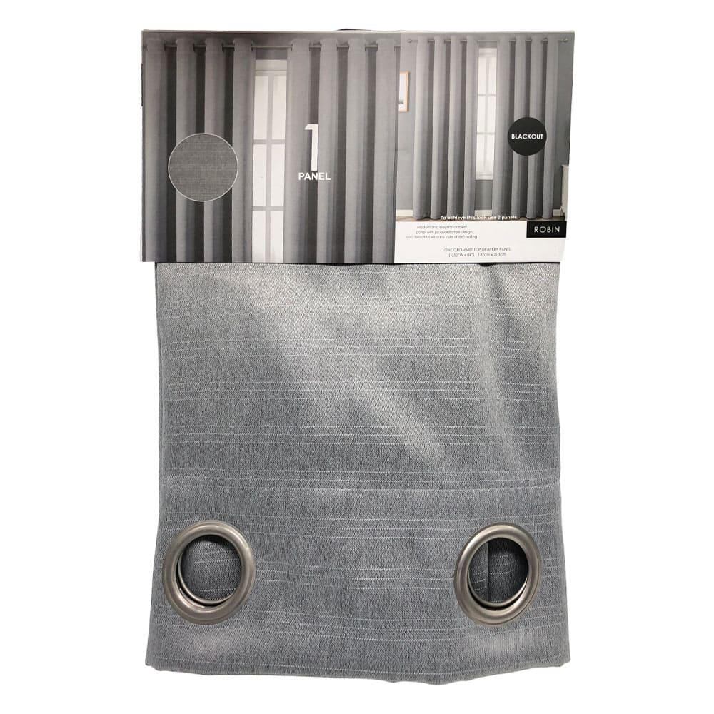 Cortina Robin Popular Bath Blackout Con Aros 52" x 84" - Gris Claro