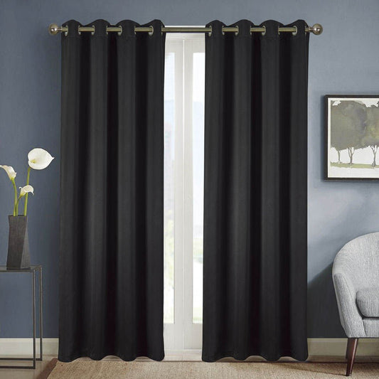Cortina Rt Designer Anchorage Blackout Con Aros 54" x 84" - Negro