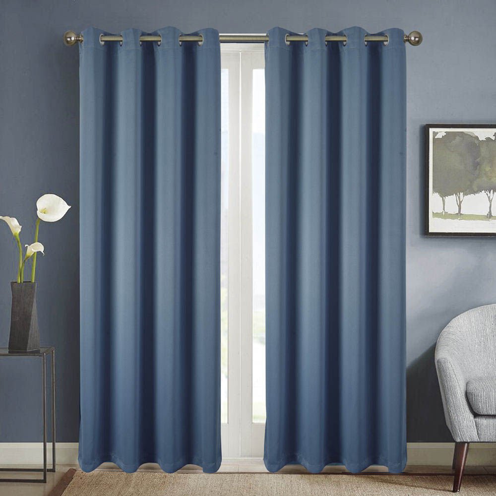 Cortina Rt Designer Anchorage Blackout Con Aros 54" x 84" - Turquesa azulado