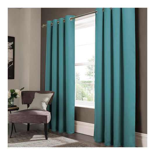 Cortina Rt Designer Anchorage Blackout Con Aros 54" x 90" - Aguamarina Oscuro