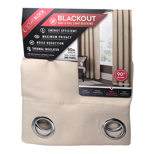 Cortina Rt Designer Anchorage Blackout Con Aros 54" x 90" - Beige