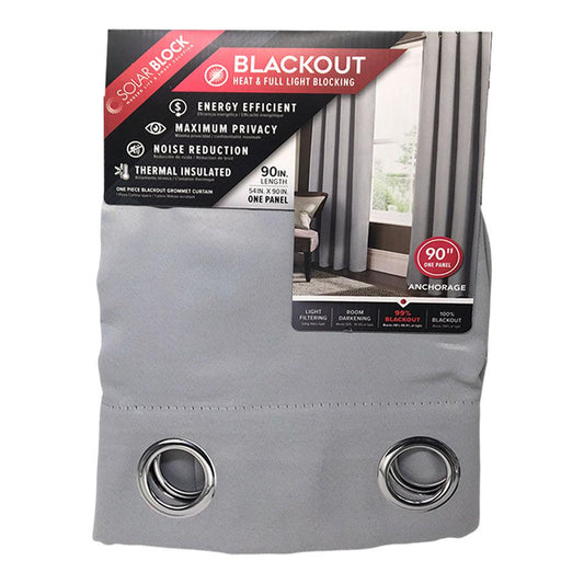 Cortina Rt Designer Anchorage Blackout Con Aros 54" x 90" - Gris Claro