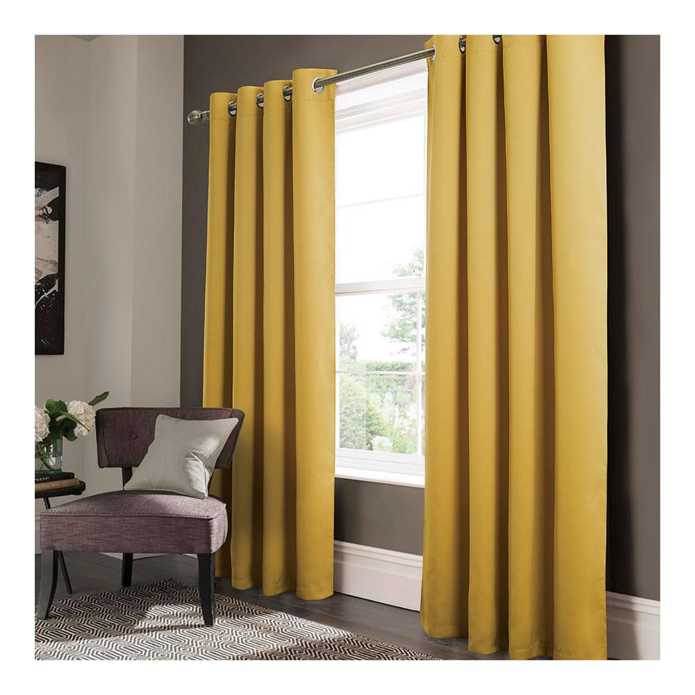 Cortina Rt Designer Anchorage Blackout Con Aros 54" x 90" - Mostaza