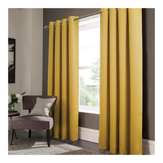Cortina Rt Designer Anchorage Blackout Con Aros 54" x 90" - Mostaza