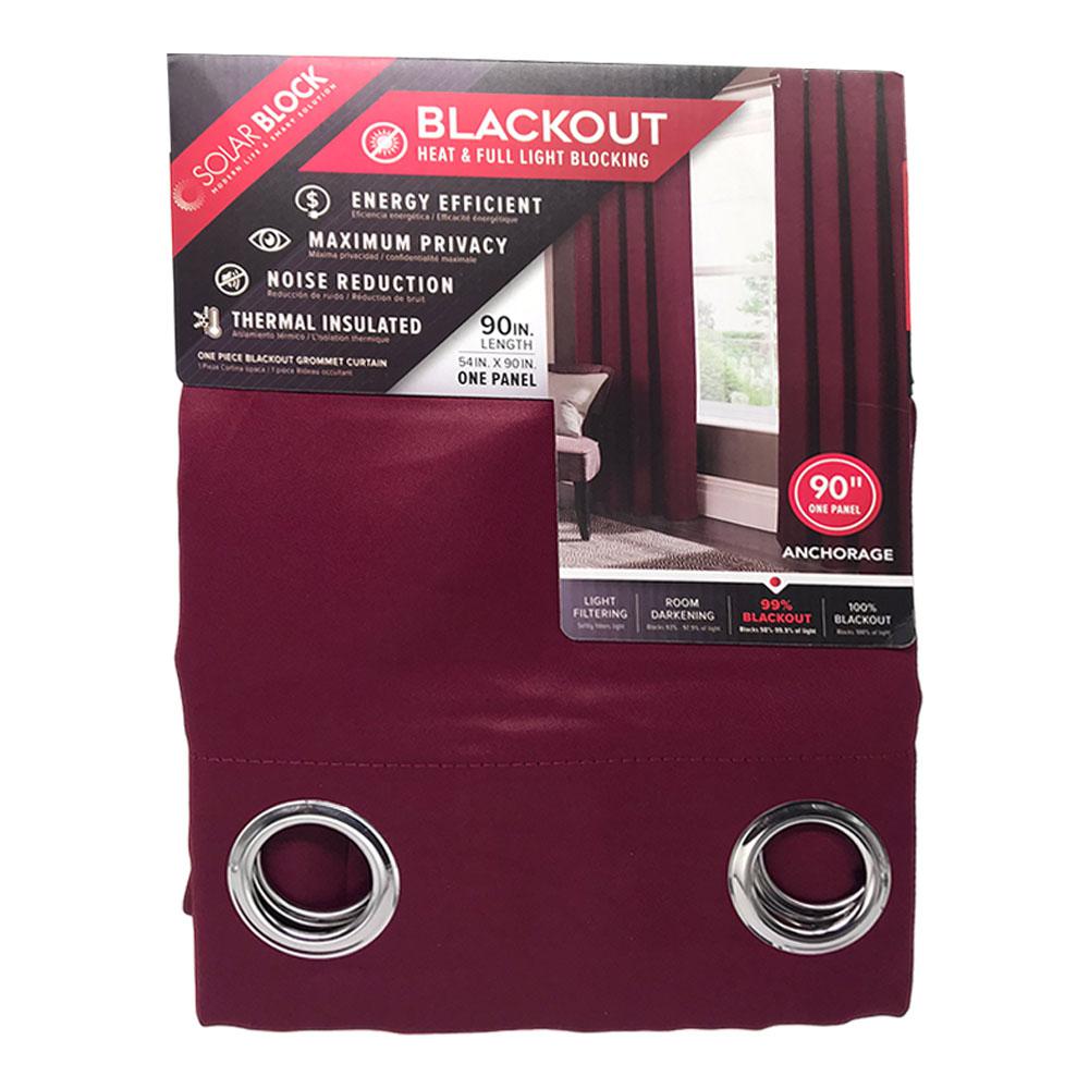 Cortina Rt Designer Anchorage Blackout Con Aros 54" x 90" - Rojo Vino