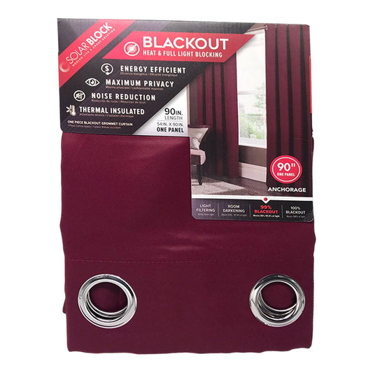 Cortina Rt Designer Anchorage Blackout Con Aros 54" x 90" - Rojo Vino