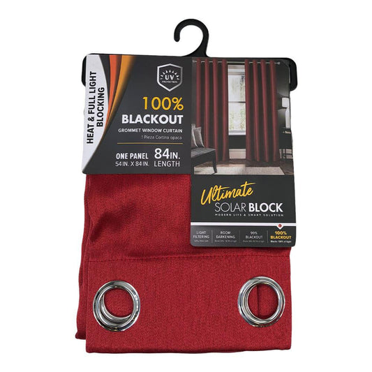 Cortina Rt Designer Apollo Blackout Con Aros de 54" x 84" - Rojo