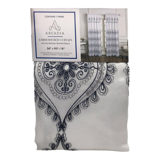 Cortina Rt Designer Arcadia Con Rod Pocket 54" x 90" - Azul Marino