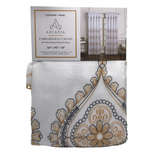 Cortina Rt Designer Arcadia Con Rod Pocket 54" x 90" - Dorado
