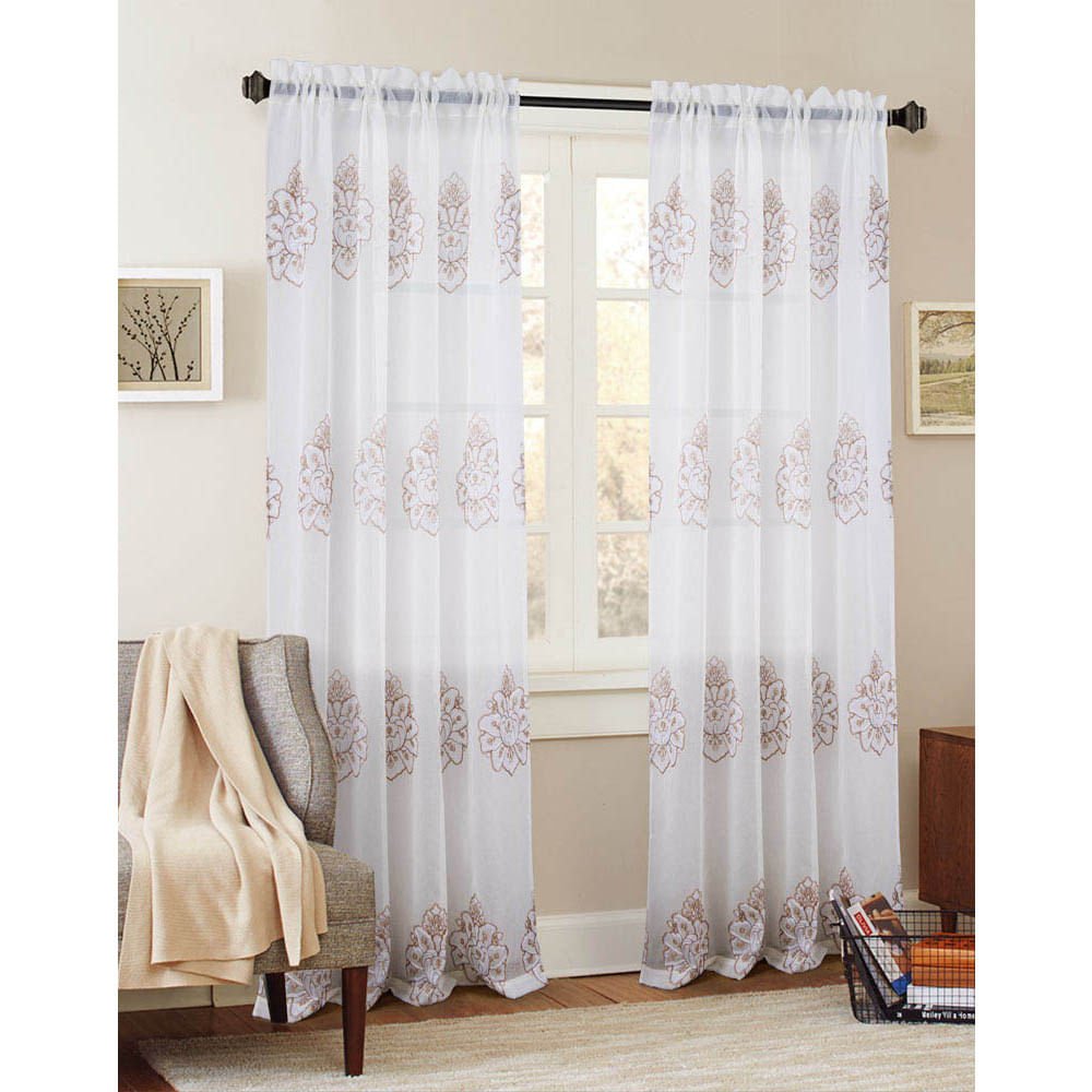 Cortina Rt Designer Bergen Con Rod Pocket 54" x 84" - Chocolate claro