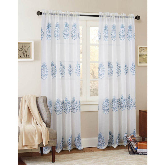 Cortina Rt Designer Bergen Con Rod Pocket 54" x 84" - Turquesa azulado