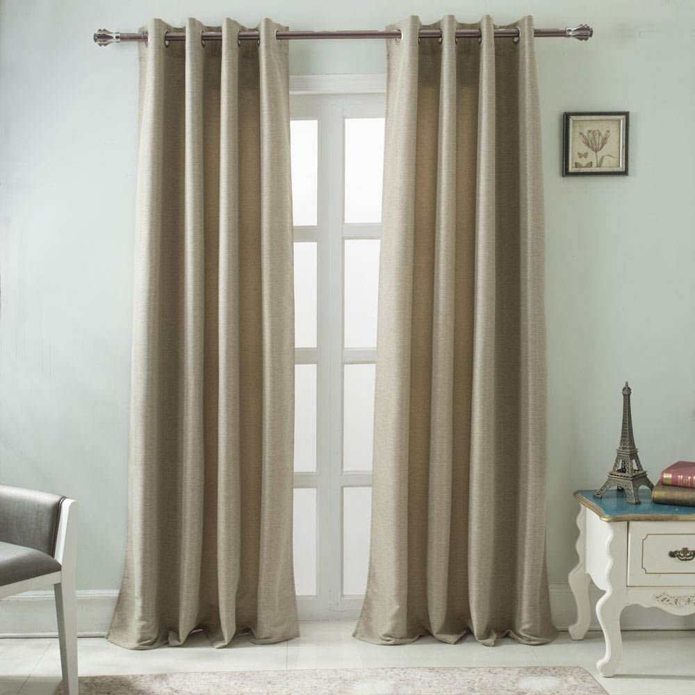 Cortina Rt Designer Burma Blackout Con Aros 54" x 84" - Beige Oscuro