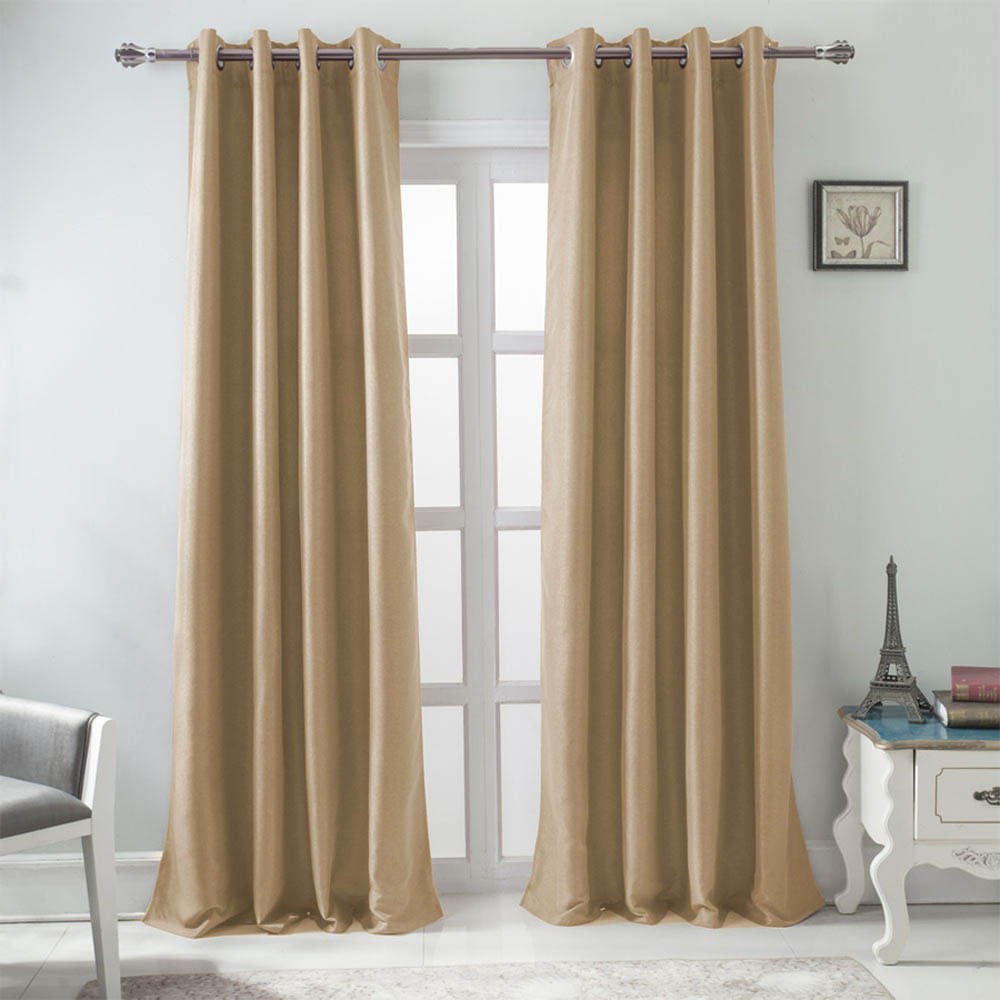 Cortina Rt Designer Burma Blackout Con Aros 54" x 84" - Dorado Oscuro