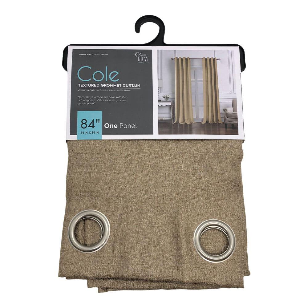 Cortina Rt Designer Cole Con Aros de 54" x 84" - Beige Oscuro