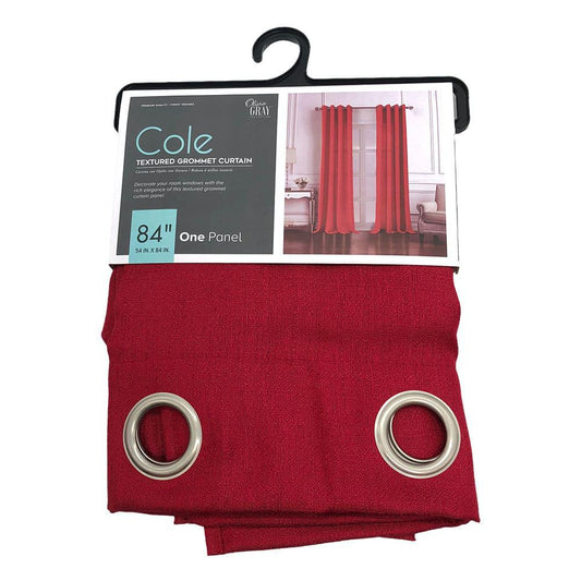 Cortina Rt Designer Cole Con Aros de 54" x 84" - Rojo