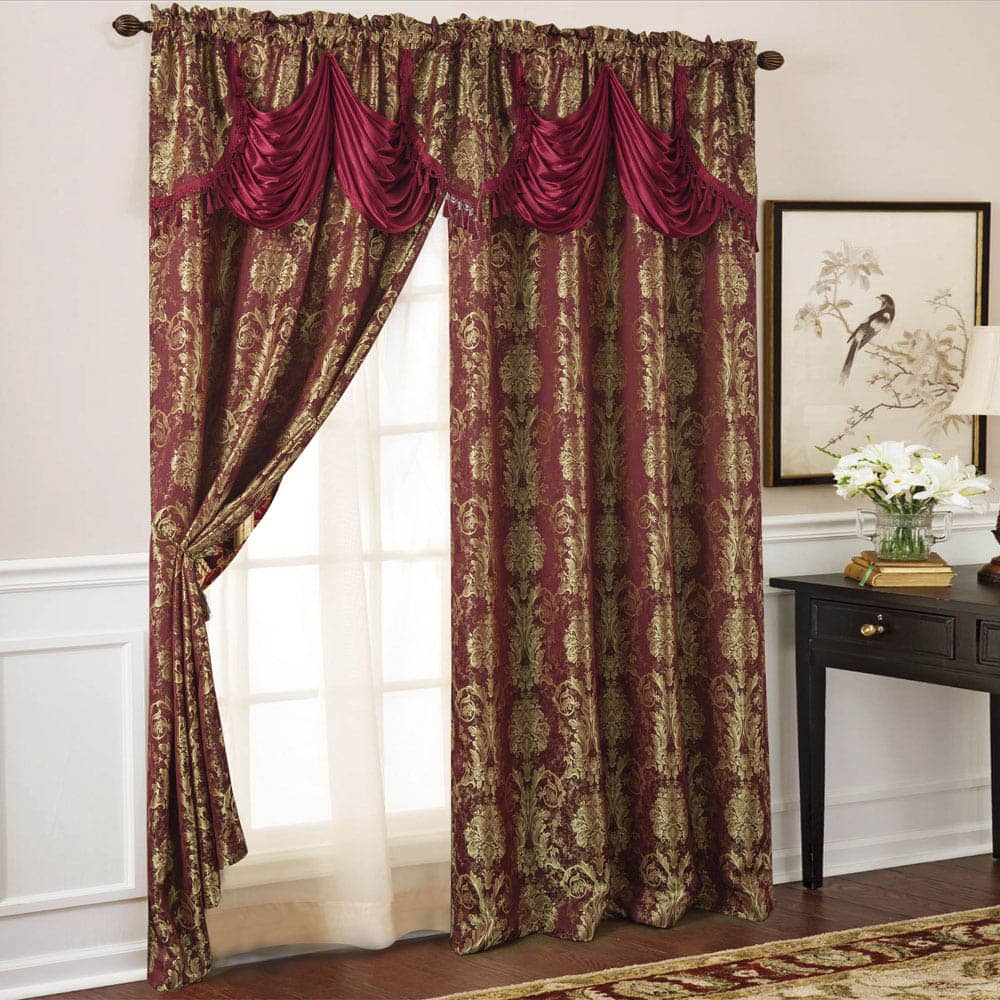 Cortina Rt Designer Gloria 54" x 84" - Rojo Vino