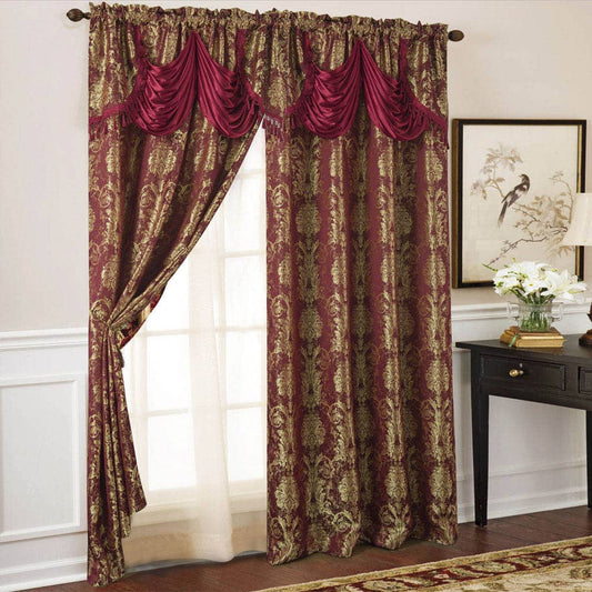 Cortina Rt Designer Gloria 54" x 84" - Rojo Vino