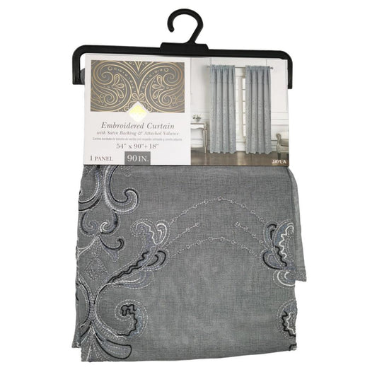 Cortina Rt Designer Jayla Con Cenefa 54" x 90" - Gris Oscuro