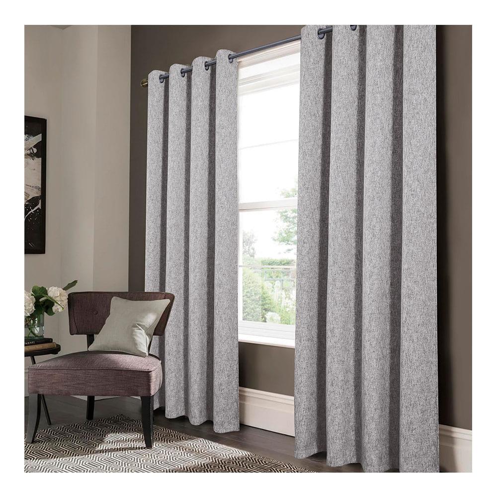 Cortina Rt Designer Jordan Blackout Con Aros 52" x 90" - Gris