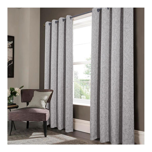 Cortina Rt Designer Jordan Blackout Con Aros 52" x 90" - Gris