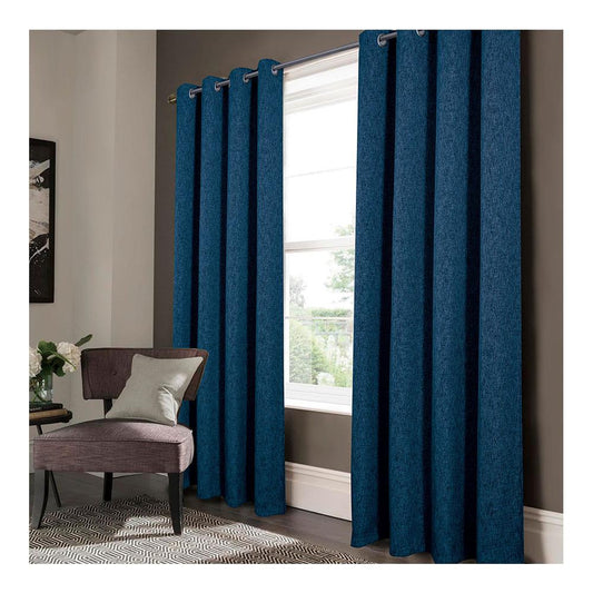 Cortina Rt Designer Jordan Blackout Con Aros 52" x 90" - Turquesa Azulado