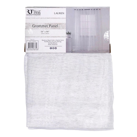 Cortina Rt Designer Lauren Con Aros 54" x 90" - Blanco