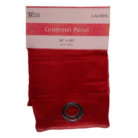 Cortina Rt Designer Lauren Con Aros de 54'' x 90'' - Rojo