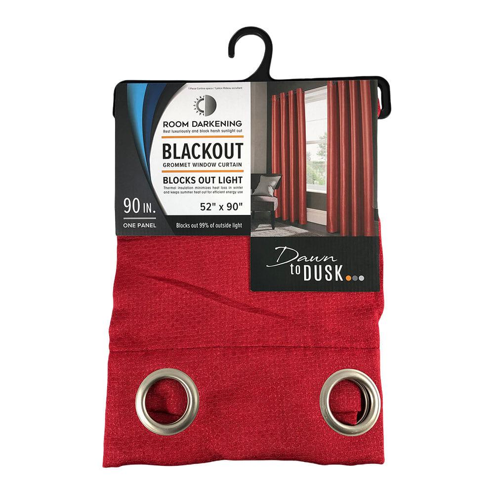 Cortina Rt Designer Lido Blackout Con Aros 52" x 90" - Rojo
