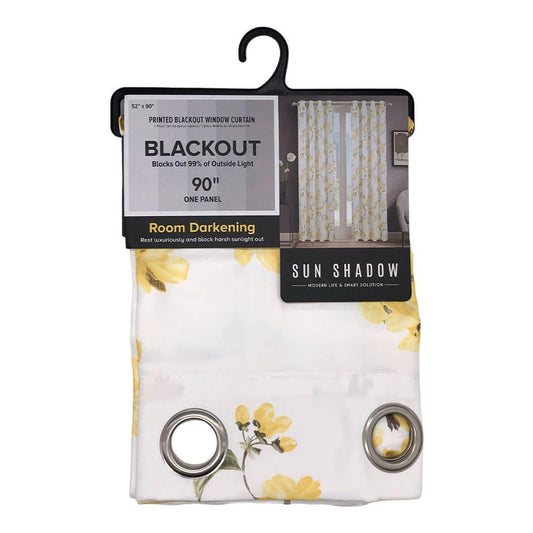 Cortina Rt Designer Lily Blackout Con Aros de 52" x 90" - Amarillo