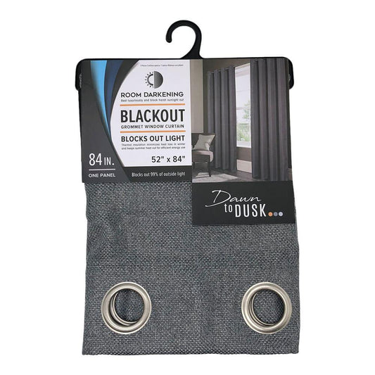 Cortina Rt Designer Lucas Blackout Con Aros de 52" x 84" - Gris Oscuro