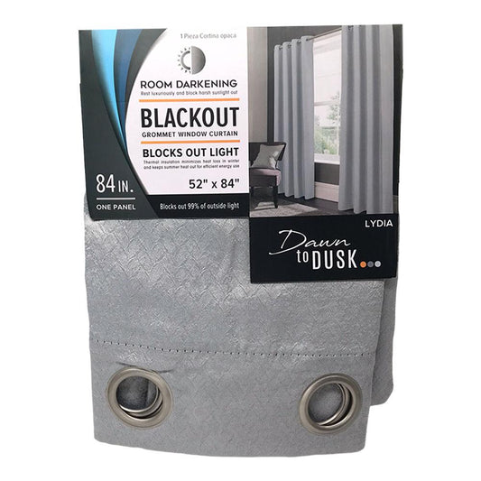 Cortina Rt Designer Lydia Blackout Con Aros 54" x 84" - Gris Claro