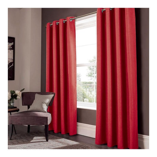 Cortina Rt Designer Lydia Blackout Con Aros 54" x 84" - Rojo