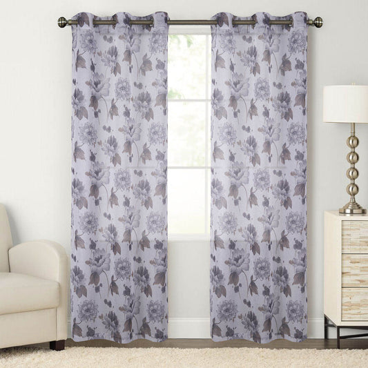 Cortina Rt Designer Milan Con Aros 54" x 84" - Gris Claro