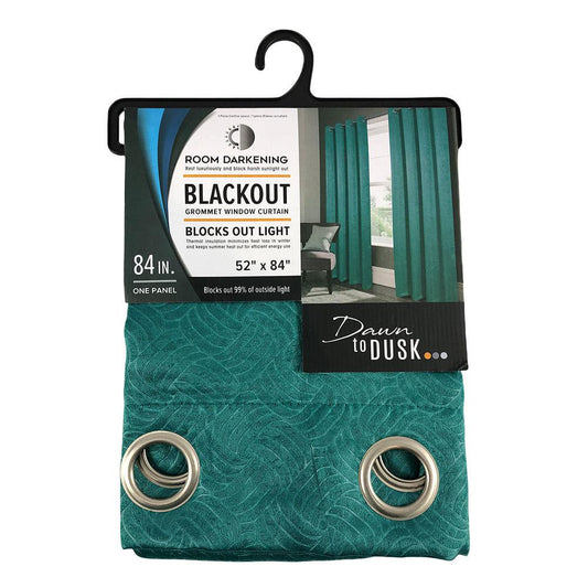 Cortina Rt Designer Nellie Blackout Con Aros 54" x 84" - Aguamarina Oscuro